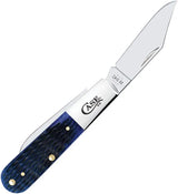 Case Cutlery Barlow Knife Navy Blue Jigged Bone 3.38 Inch Closed With Clip Point And Pen Blades by Case Cutlery
