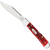Case Cutlery Copperlock Mini Red Jigged Bone Pocket Knife With Locking Clip Blade 3.63 Inch Closed For EDC Collectors by Case Cutlery