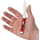 Case Cutlery Copperlock Mini Red Jigged Bone Pocket Knife With Locking Clip Blade 3.63 Inch Closed For EDC Collectors by Case Cutlery