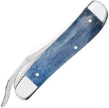 Case Cutlery Russlock John Wayne Pocket Knife 10716 One Hand Clip Blade Blue Bone For Collectors by Case Cutlery