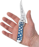 Case Cutlery Russlock John Wayne Pocket Knife 10716 One Hand Clip Blade Blue Bone For Collectors by Case Cutlery
