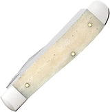 Case John Wayne Mini Trapper Knife For Collectors Natural Bone Handle Mirror Stainless Blades Premium by Case Cutlery