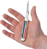 Case John Wayne Mini Trapper Knife For Collectors Natural Bone Handle Mirror Stainless Blades Premium by Case Cutlery