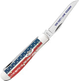 Case John Wayne Mini Trapper Knife For Collectors Natural Bone Handle Mirror Stainless Blades Premium by Case Cutlery