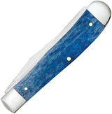 Case Cutlery John Wayne Trapper 10719 Collectors Knife With Blue Bone Handle And Mirror Clip Spey Blades by Case Cutlery