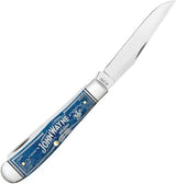 Case Cutlery John Wayne Trapper 10719 Collectors Knife With Blue Bone Handle And Mirror Clip Spey Blades by Case Cutlery
