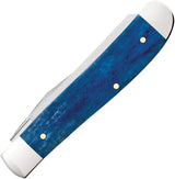 Case Cutlery John Wayne Mini Trapper 10720 Folding Knife With Blue Bone Handle And Mirror Clip Spey Blades Collectors by Case Cutlery