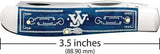 Case Cutlery John Wayne Mini Trapper 10720 Folding Knife With Blue Bone Handle And Mirror Clip Spey Blades Collectors by Case Cutlery