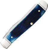 Case Cutlery Mini Trapper Knife Navy Blue Jigged Bone with Mirror Stainless Blades Premium Gift Boxed for Collectors by Case Cutlery