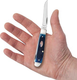 Case Cutlery Mini Trapper Knife Navy Blue Jigged Bone with Mirror Stainless Blades Premium Gift Boxed for Collectors by Case Cutlery