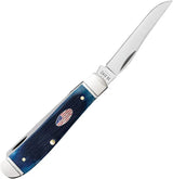 Case Cutlery Mini Trapper Knife Navy Blue Jigged Bone with Mirror Stainless Blades Premium Gift Boxed for Collectors by Case Cutlery
