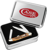 Case Cutlery Med Stockman Knife Amber Jigged Bone Handle Three Blade Clip Sheepsfoot Spey For Collectors by Case Cutlery