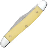 Premium Case Cutlery Pen Knife Yellow 3.25 Inch Closed Stonewash Carbon Steel Blades For Collectors by Case Cutlery