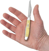 Premium Case Cutlery Pen Knife Yellow 3.25 Inch Closed Stonewash Carbon Steel Blades For Collectors by Case Cutlery