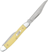 Premium Case Cutlery Pen Knife Yellow 3.25 Inch Closed Stonewash Carbon Steel Blades For Collectors by Case Cutlery