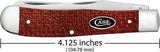 Case Cutlery Trapper Knife Collectors Red Burlap Micarta Handle 4.13In Mirror Finish Carbon Steel Clip And Spey Blades by Case Cutlery