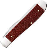 Case Cutlery Mini Trapper Knife With Red Burlap Micarta Handle And Mirror Carbon Steel Blades For Collectors by Case Cutlery