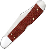 Case Copperlock Dark Red Burlap Micarta Folding Knife With Locking Clip Blade For Premium Collectors by Case Cutlery