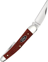 Case Cutlery Seahorse Whittler 4 Inch Closed Knife Red Burlap Micarta Handle Wharncliffe Pen And Coping For Collectors by Case Cutlery