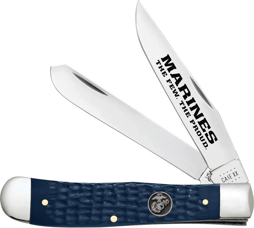 Case Cutlery USMC Trapper Navy Blue 13195 by Case Cutlery