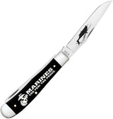 Case USMC Trapper Knife With Black Synthetic Handle And Mirror Blades Collectors Edition Premium by Case Cutlery