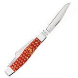 Case Cutlery USMC Stockman Knife Three Blade Folding With Red Embellished Synthetic Handle For Collectors by Case Cutlery
