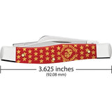 Case Cutlery USMC Stockman Knife Three Blade Folding With Red Embellished Synthetic Handle For Collectors by Case Cutlery