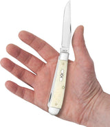 Case Cutlery Trapper Knife Premium Natural Bone Handle With Stainless Clip And Spey Blades For Collectors by Case Cutlery