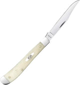 Case Slimline Trapper Knife Natural Bone Handle Premium Mirror Finish Stainless Clip Blade For Collectors by Case Cutlery