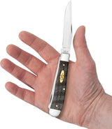 Case Trapper Knife Premium Black Curly Oak Handle 4.13 Inch Closed Stainless Clip And Spey Blades For Collectors by Case Cutlery