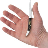 Case Cutlery Small Toothpick Curly Oak Black Handle Premium Long Clip Blade 3 Inch Closed For Collectors by Case Cutlery