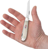 Case Cutlery Mini Trapper Natural Bone Handle 14091 Mirror Finish Carbon Steel Clip Blades For Collectors by Case Cutlery