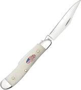 Case Peanut Folding Knife Natural Bone Handle 2.88in Closed Mirror Finish Blades For Collectors Gift by Case Cutlery