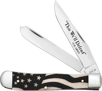 Case Cutlery US Army Trapper Bone Handle Knife 6254 SS Pattern Mirror Clip Spey Blades For Collectors Boxed by Case Cutlery