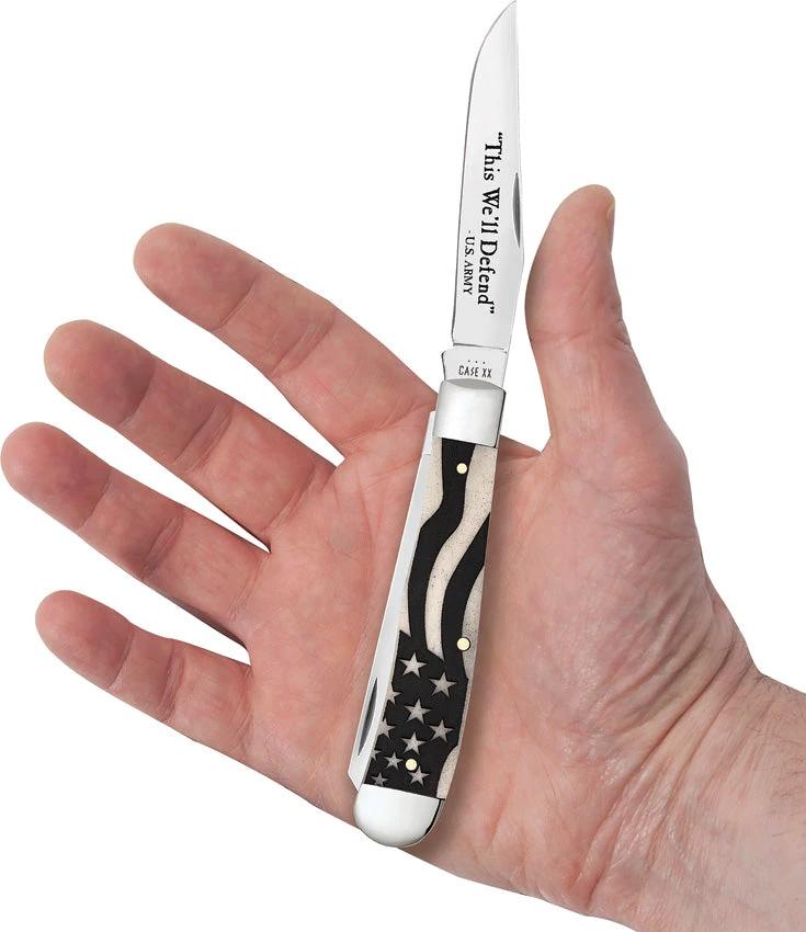 Case Cutlery US Army Trapper Bone Handle Knife 6254 SS Pattern Mirror Clip Spey Blades For Collectors Boxed by Case Cutlery
