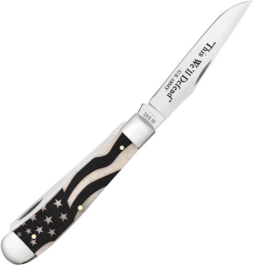 Case Cutlery US Army Trapper Bone Handle Knife 6254 SS Pattern Mirror Clip Spey Blades For Collectors Boxed by Case Cutlery
