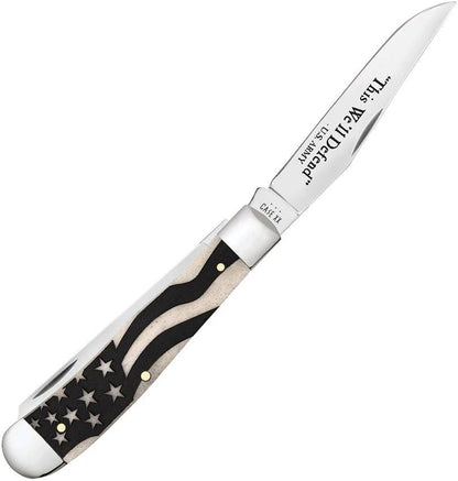 Case Cutlery US Army Trapper Bone Handle Knife 6254 SS Pattern Mirror Clip Spey Blades For Collectors Boxed by Case Cutlery
