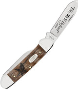 Case Cutlery US Army Canoe Oak Pocket Knife For Collectors Curly Oak Handle Spear And Pen Blades Shield Etching by Case Cutlery