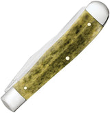 Case U.S. Army Trapper Knife With Olive Green Bone Handle Clip Spey Blades Mirror Finish For Collectors by Case Cutlery