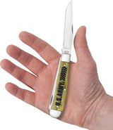 Case U.S. Army Trapper Knife With Olive Green Bone Handle Clip Spey Blades Mirror Finish For Collectors by Case Cutlery