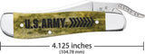 Case Cutlery US Army Russlock 15058 One Hand Opening Clip Blade Olive Green Smooth Bone Handle For Collectors by Case Cutlery