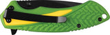 John Deere Tec X Linerlock Knife By Case Cutlery For Outdoors EDC With Green Yellow Nylon Handle 3.25in Blade by Case Cutlery