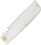 John Deere Sod Buster Jr Folding Knife Case Cutlery Premium Stainless Skinner Blade White Synthetic Handle Outdoor by Case Cutlery