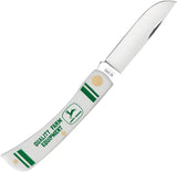 John Deere Sod Buster Jr Folding Knife Case Cutlery Premium Stainless Skinner Blade White Synthetic Handle Outdoor by Case Cutlery