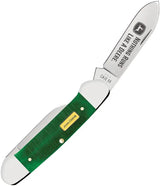 Case Cutlery John Deere Canoe Knife 3.63in Closed Green Sawcut Bone Handle With Spear And Pen Blades For Collectors by Case Cutlery
