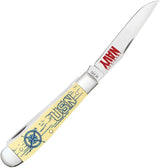 Case Cutlery Premium US Navy Trapper Knife Yellow Synthetic Handle Clip And Spey Blades For Collectors by Case Cutlery