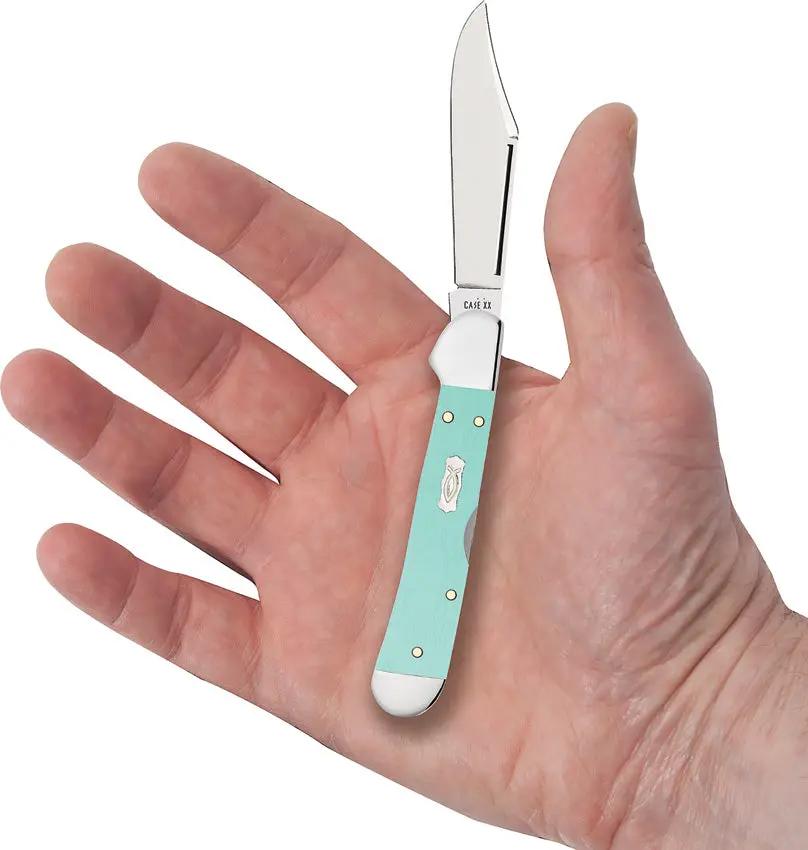 Case Cutlery Mini Copperlock Seafoam Green Folding Knife With Stainless Locking Clip Blade 3.63 Inch Closed Collectors by Case Cutlery
