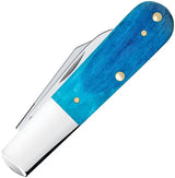 Case Cutlery Barlow Caribbean Blue Sawcut Bone Pocket Knife With Mirror Stainless Clip And Pen Blades For Collectors by Case Cutlery