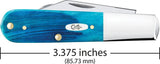 Case Cutlery Barlow Caribbean Blue Sawcut Bone Pocket Knife With Mirror Stainless Clip And Pen Blades For Collectors by Case Cutlery