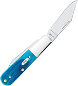 Case Cutlery Barlow Caribbean Blue Sawcut Bone Pocket Knife With Mirror Stainless Clip And Pen Blades For Collectors by Case Cutlery